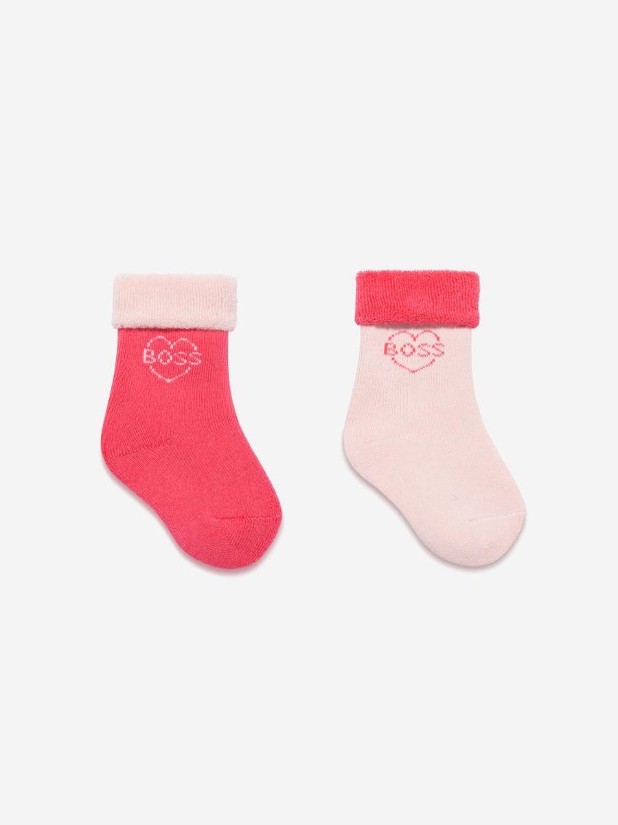 Girls BOSS Socks & Tights | Baby Girls 2 Pack Socks Set In Pink