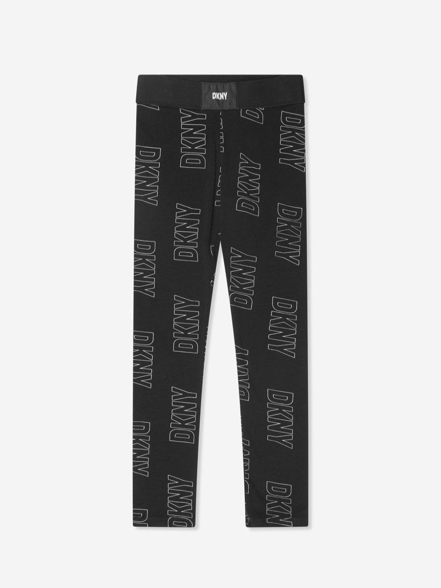 Girls DKNY Leggings | Girls Logo Leggings In Black