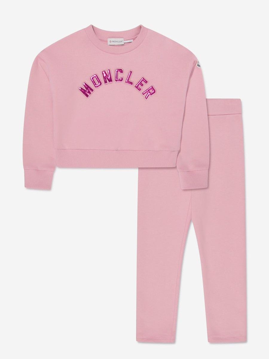 Girls Moncler Enfant Tracksuits | Girls Sweatshirt And Leggings Set In Pink