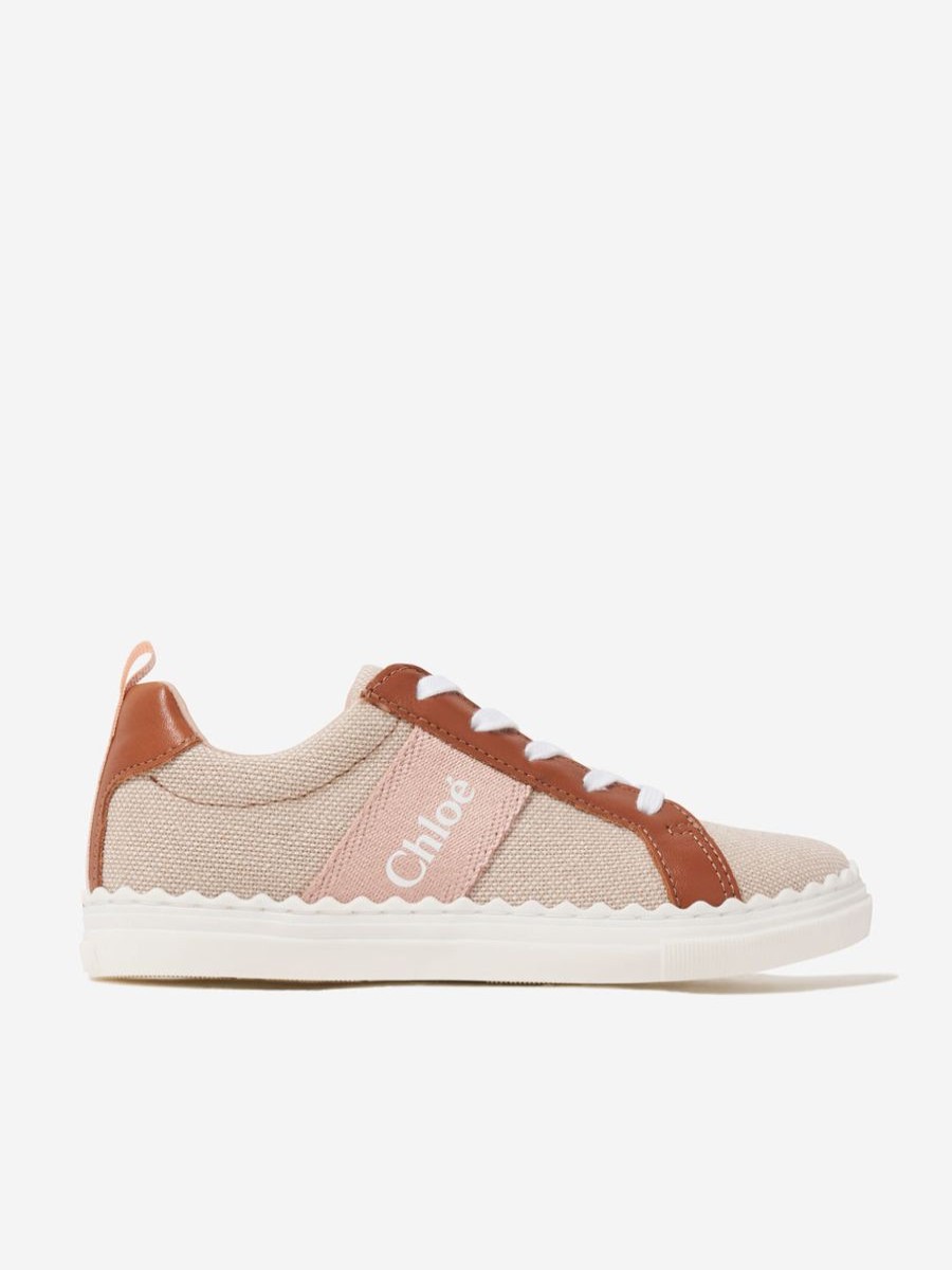 Girls Chloé Sneakers | Girls Logo Trainers In Beige