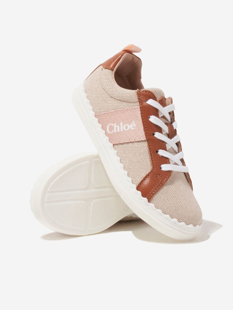 Girls Chloé Sneakers | Girls Logo Trainers In Beige