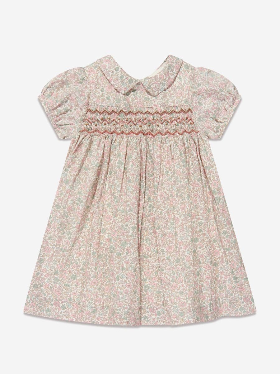 Baby Bonpoint Dresses | Baby Girls Joyeuse Smocked Dress In Pink