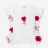 Teen Selini Action Swimwear | Girls Poppies And Bows Kaftan In White