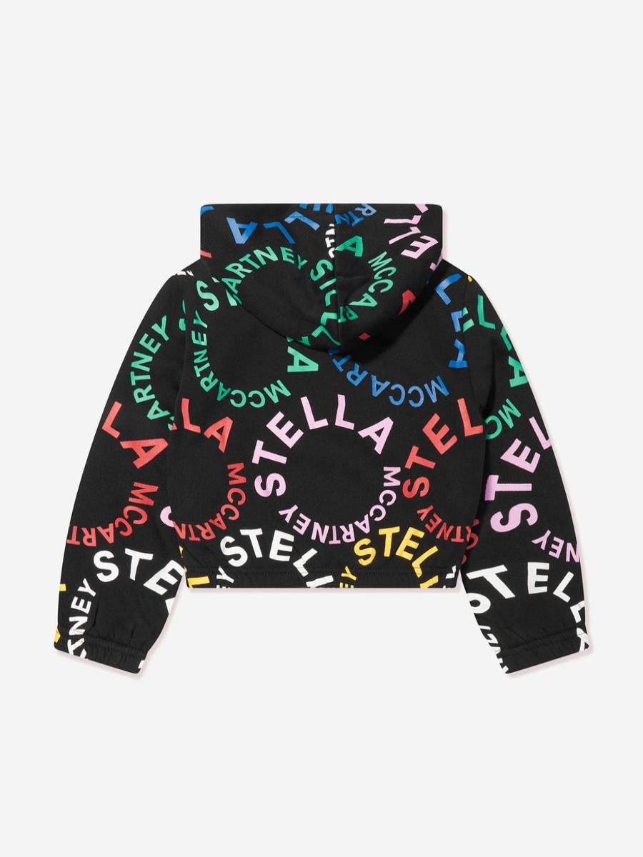 Girls Stella McCartney Kids Sweatshirts & Hoodies | Girls Logo Zip Up Top In Black