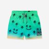 Teen Molo Swimwear | Boys Palm Smiley Face Niko Swim Shorts In Green