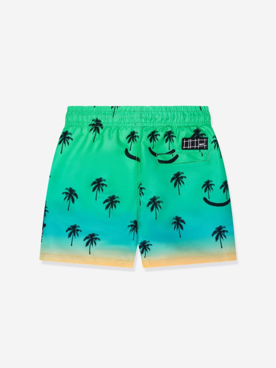 Teen Molo Swimwear | Boys Palm Smiley Face Niko Swim Shorts In Green