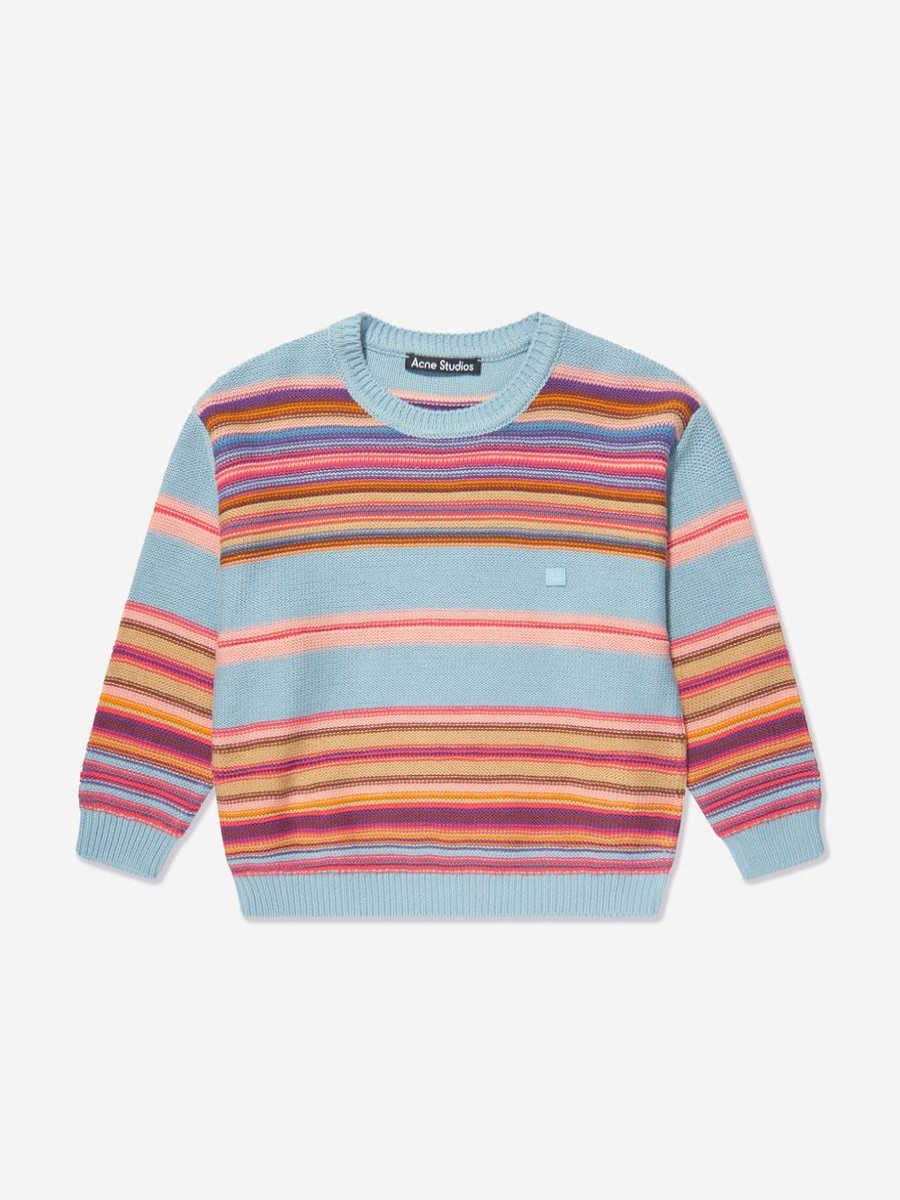 Girls Acne Studios Jumpers & Cardigans | Kids Striped Jumper In Blue