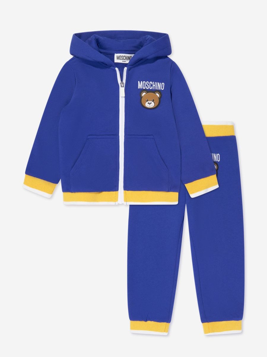 Baby Moschino Kids Tracksuits | Baby Boys Teddy Logo Tracksuit In Blue