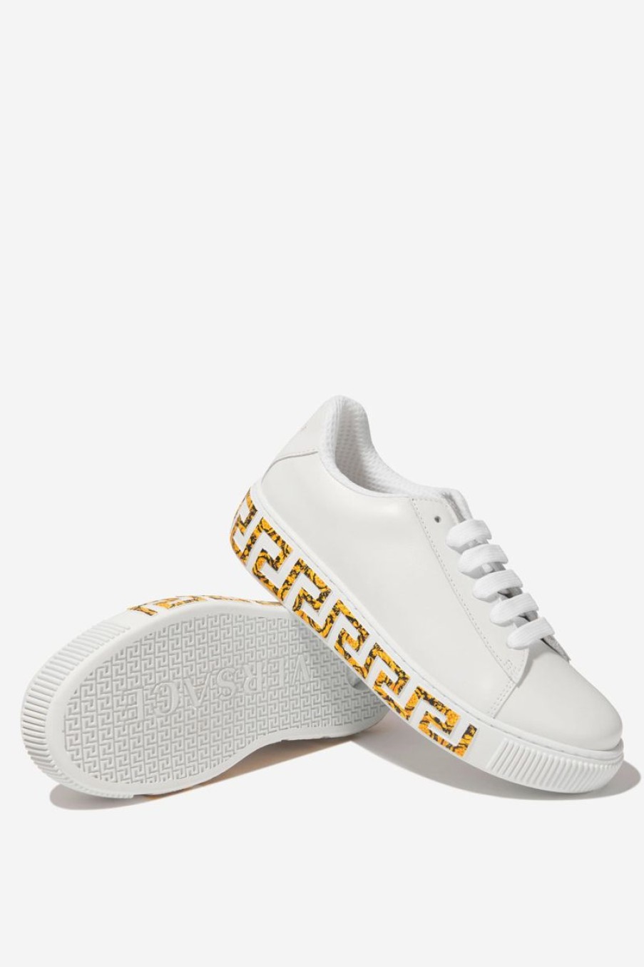 Girls Versace Sneakers | Versace - Kids Leather La Greca Trainers | Childsplay Clothing