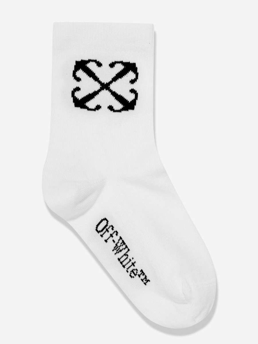 Girls Off-White Socks & Tights | Kids Arrow Mid High Socks In White