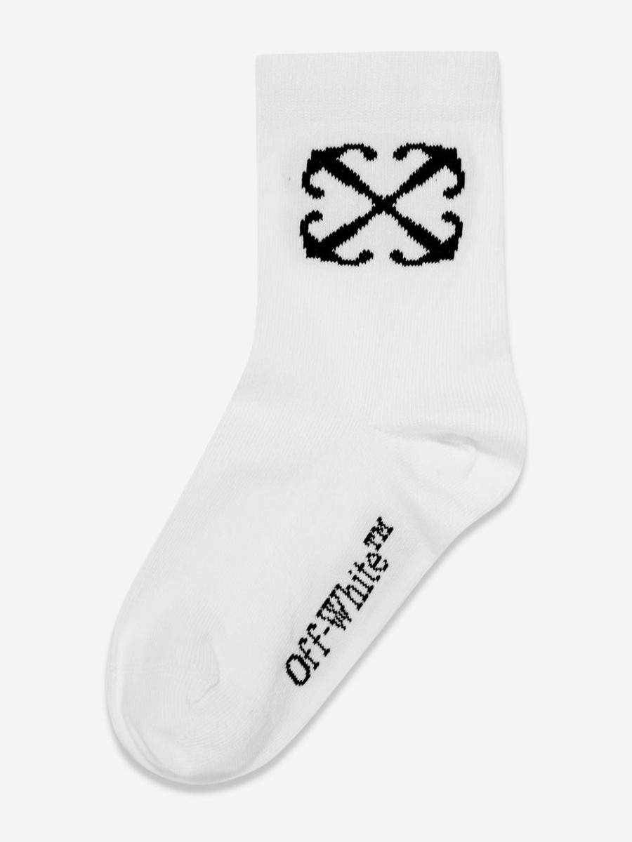 Girls Off-White Socks & Tights | Kids Arrow Mid High Socks In White