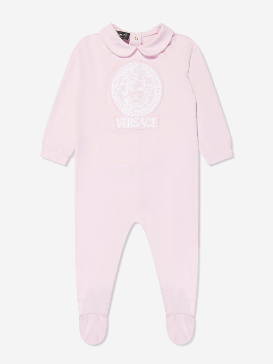 Baby Versace Babygrows & Rompers | Baby Girls Logo Babygrow In Pink