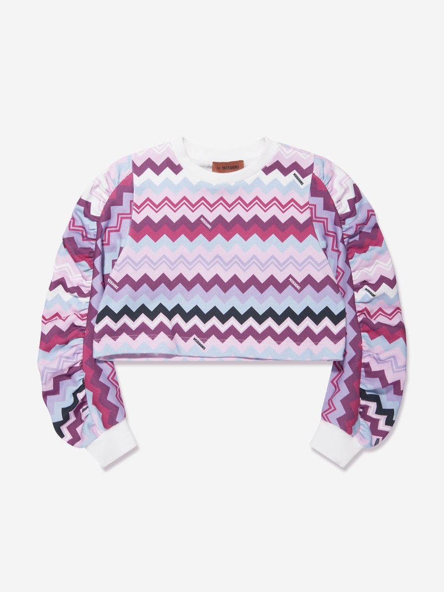 Teen Missoni Sweatshirts & Hoodies | Girls Zigzag Sweatshirt In Pink