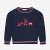 Baby Patachou Jumpers & Cardigans | Boys Wool Knitted Jumper In Navy