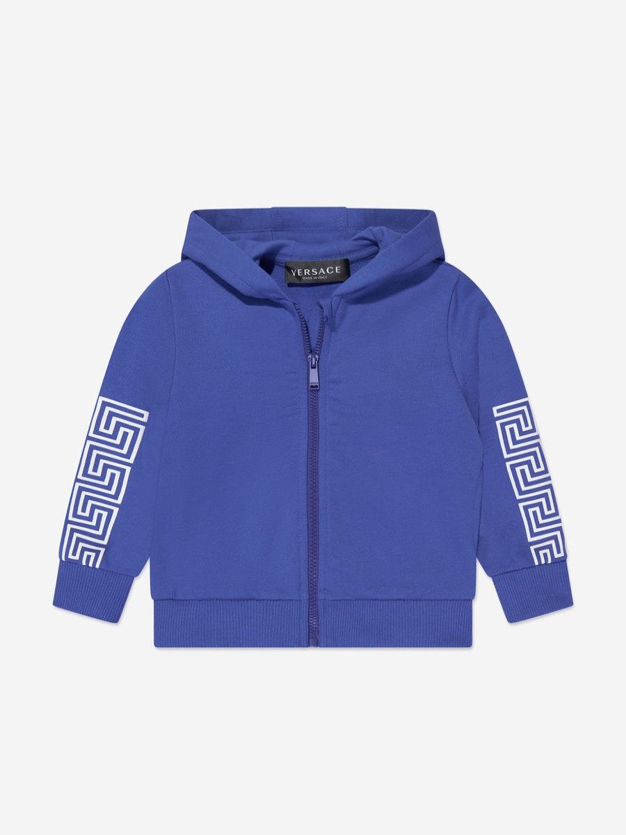 Baby Versace Sweatshirts & Hoodies | Baby Boys La Greca Zip Up Top In Blue