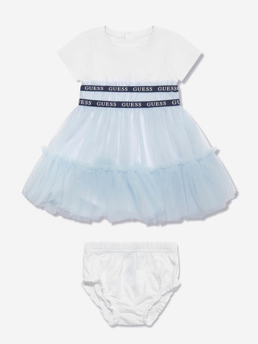 Baby Guess Dresses | Baby Girls Dress With Bloomers In White