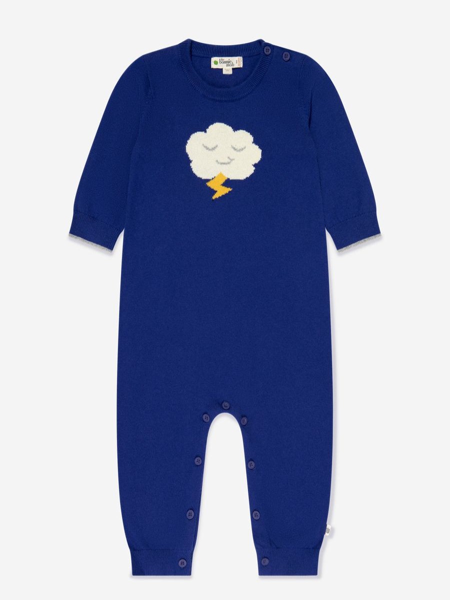 Baby The Bonnie Mob Babygrows & Rompers | Baby Boys Knitted Cloud Romper In Blue