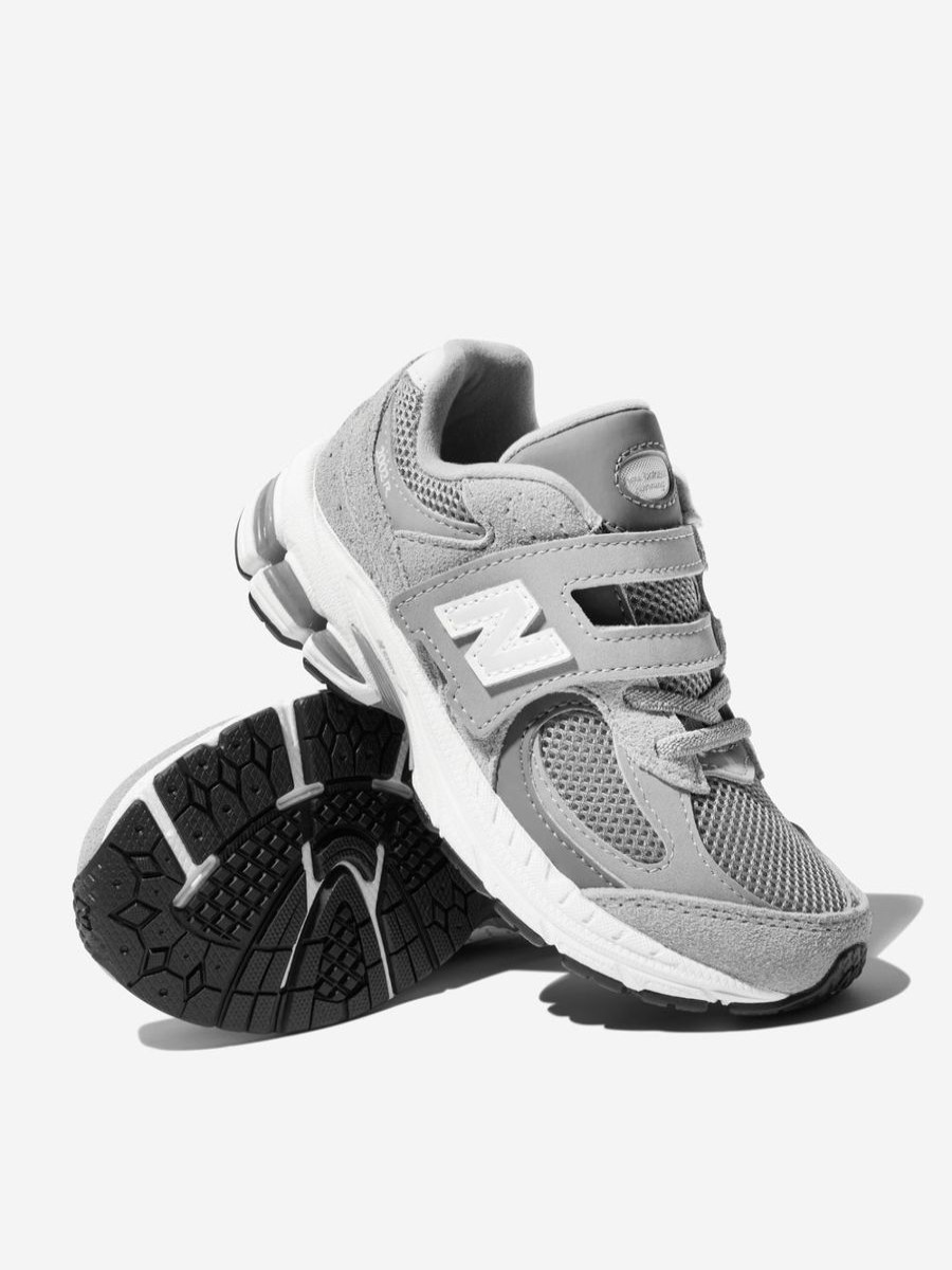 Girls New Balance Sneakers | New Balance - Kids 2002 Lace Up Logo Trainers In Grey | Childsplay Clothing