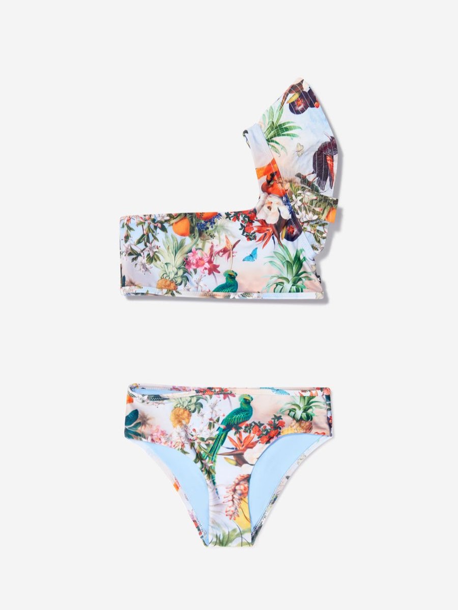 Teen Molo Swimwear | Girls Tropical Nola Asymmetrical Bikini In Multicolour