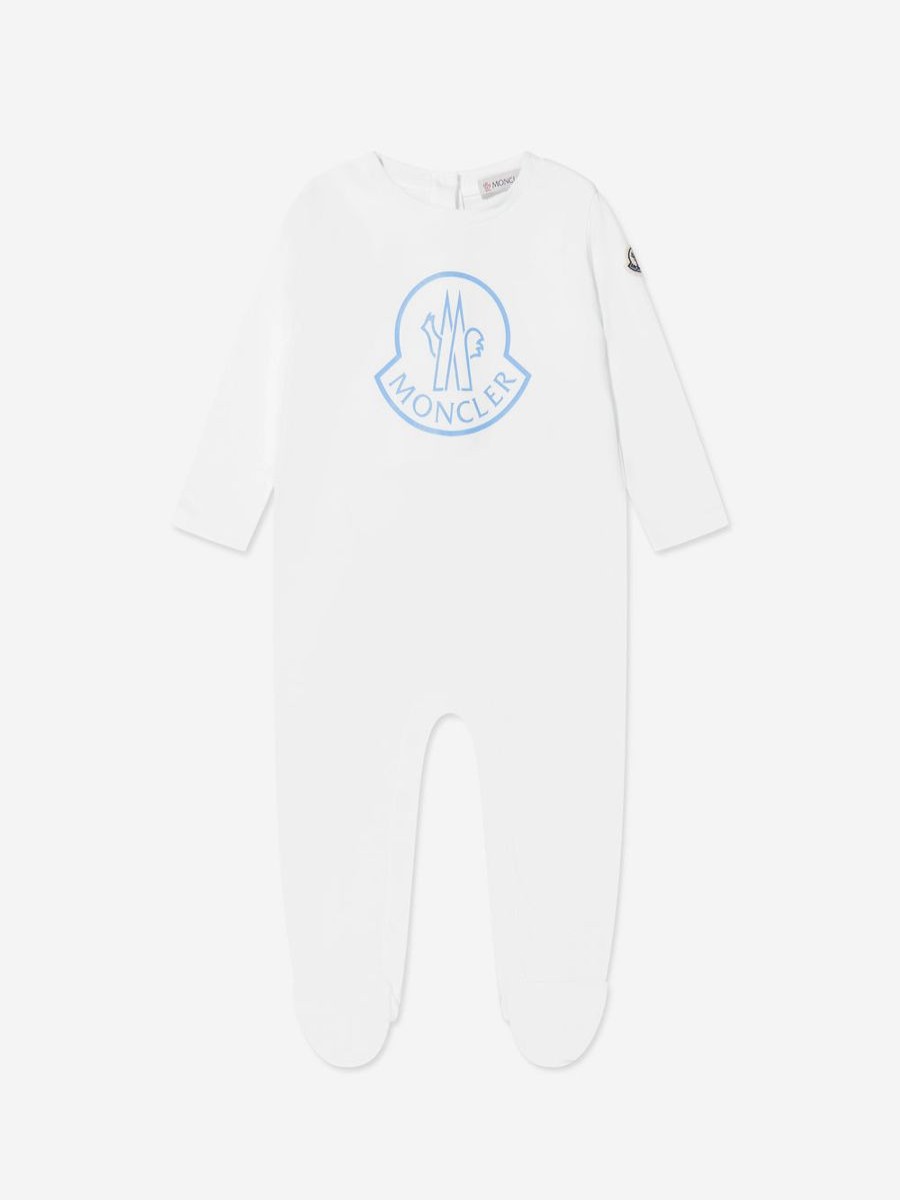 Baby Moncler Enfant Babygrows & Rompers | Baby Boys Logo Babygrow And Bib Set In Grey