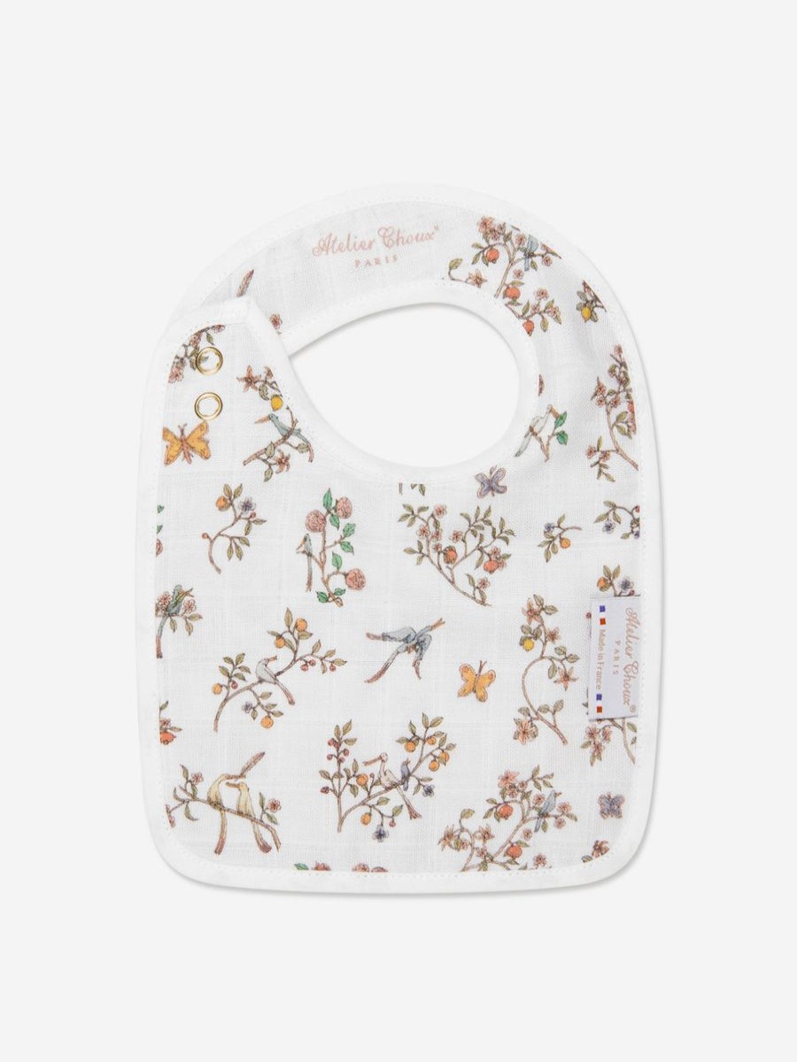 Baby Atelier Choux Bottles, Dummies & Bibs | Baby Girls Reversible In Bloom Bib In Pink