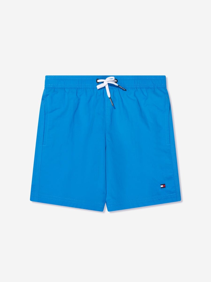 Teen Tommy Hilfiger Swimwear | Boys Medium Drawstring Swim Shorts In Blue