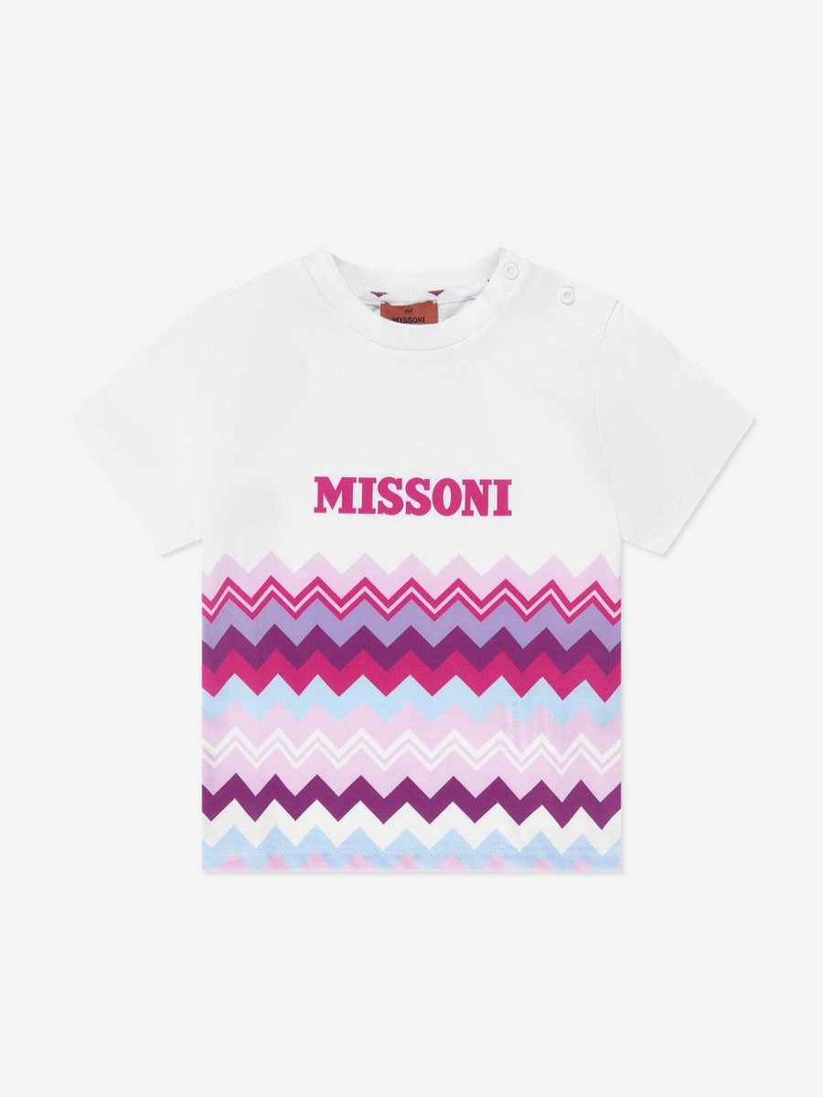 Girls Missoni Tops & T-Shirts | Baby Girls Zigzag T-Shirt In White