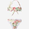 Teen Selini Action Swimwear | Girls Floral Frou-Frou Bikini In White