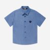 Teen Versace Shirts | Boys Short Sleeve Chambray Shirt In Blue