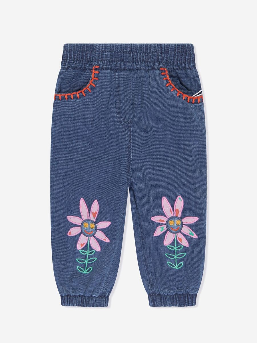 Girls Stella McCartney Kids Jeans | Baby Girls Flower Jeans In Blue