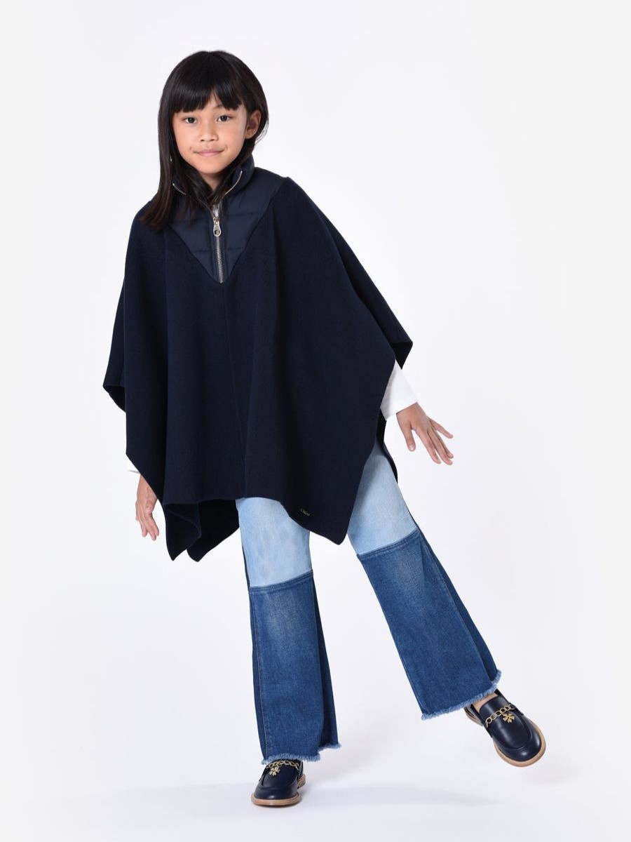 Girls Chloé Jeans | Girls Contrast Denim Trousers In Blue