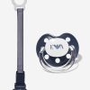 Baby Emporio Armani Bottles, Dummies & Bibs | Baby Dummy And Pacifier Set In Navy