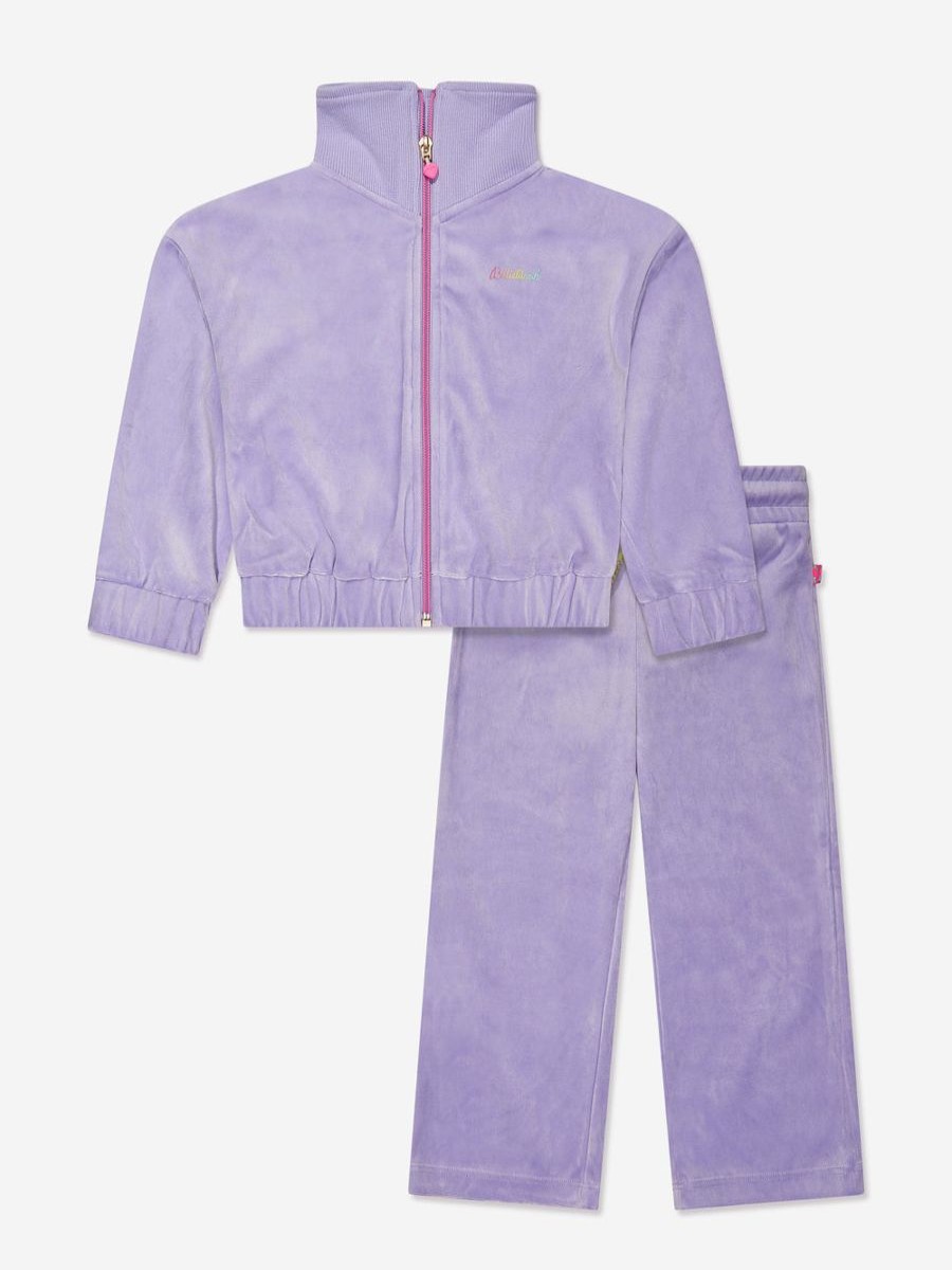 Girls Billieblush Tracksuits | Girls Velour Tracksuit In Purple