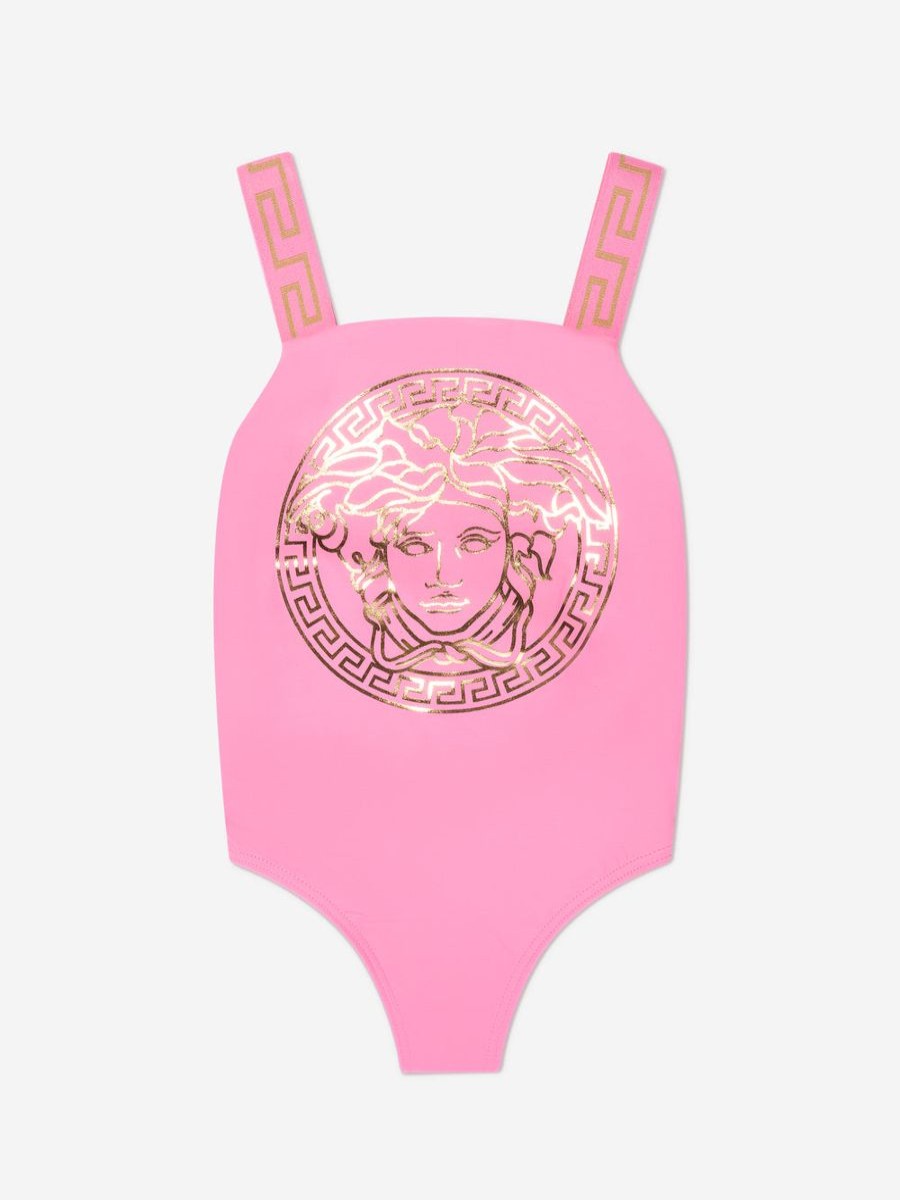 Teen Versace Swimwear | Girls Medusa Logo Swimming Costume In Pink