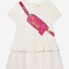 Teen Moschino Kids Dresses | Girls Bag Print Jersey Dress In Ivory