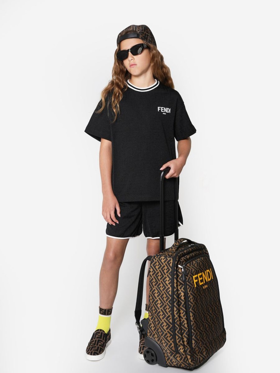 Girls Fendi Kids Bags & Backpacks | Fendi Kids - Ff Logo Trolley Case (H:40Cm) | Childsplay Clothing