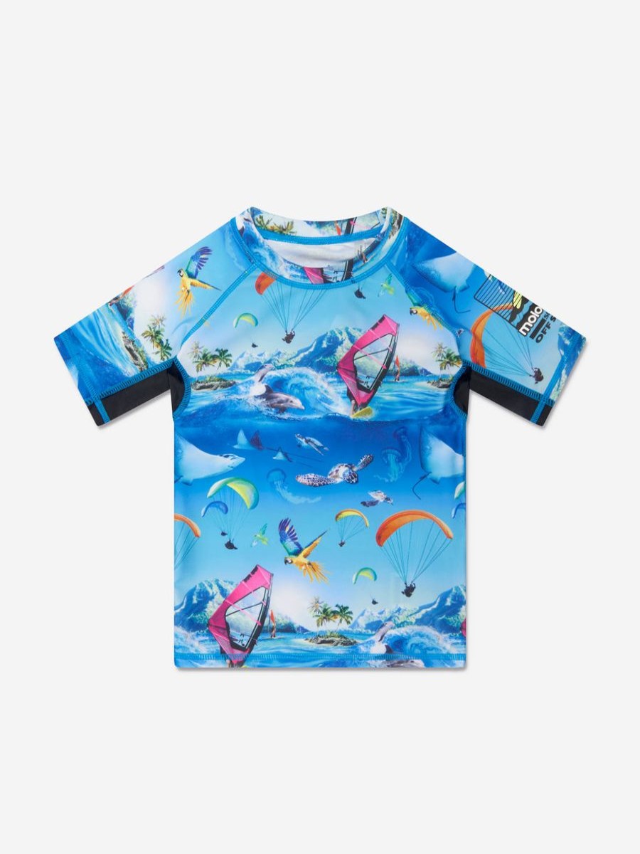 Baby Molo Swimwear | Boys Neptune Swim Top In Blue