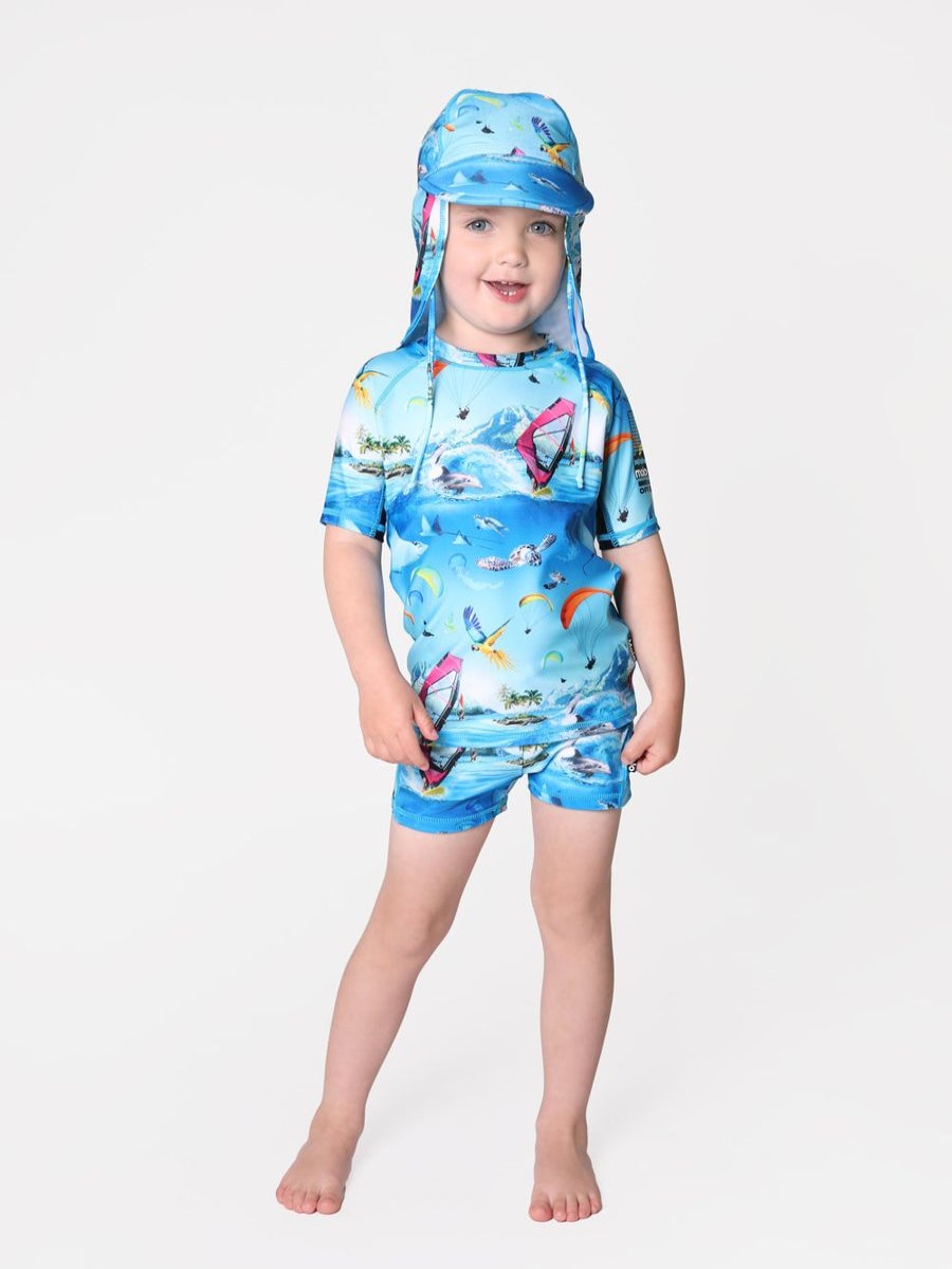 Baby Molo Swimwear | Boys Neptune Swim Top In Blue