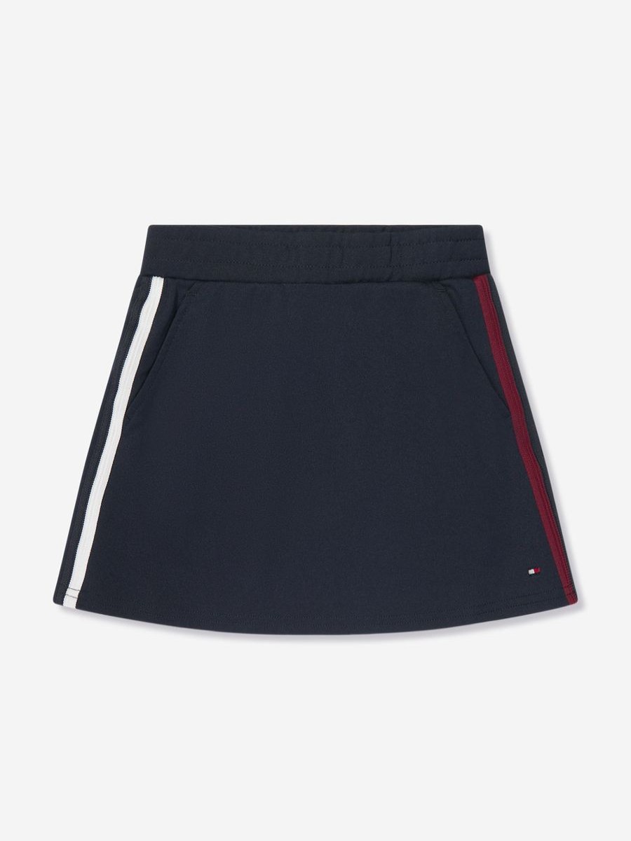 Teen Tommy Hilfiger Sweatshirts & Hoodies | Girls Global Stripe Punto Skater Skirt In Navy