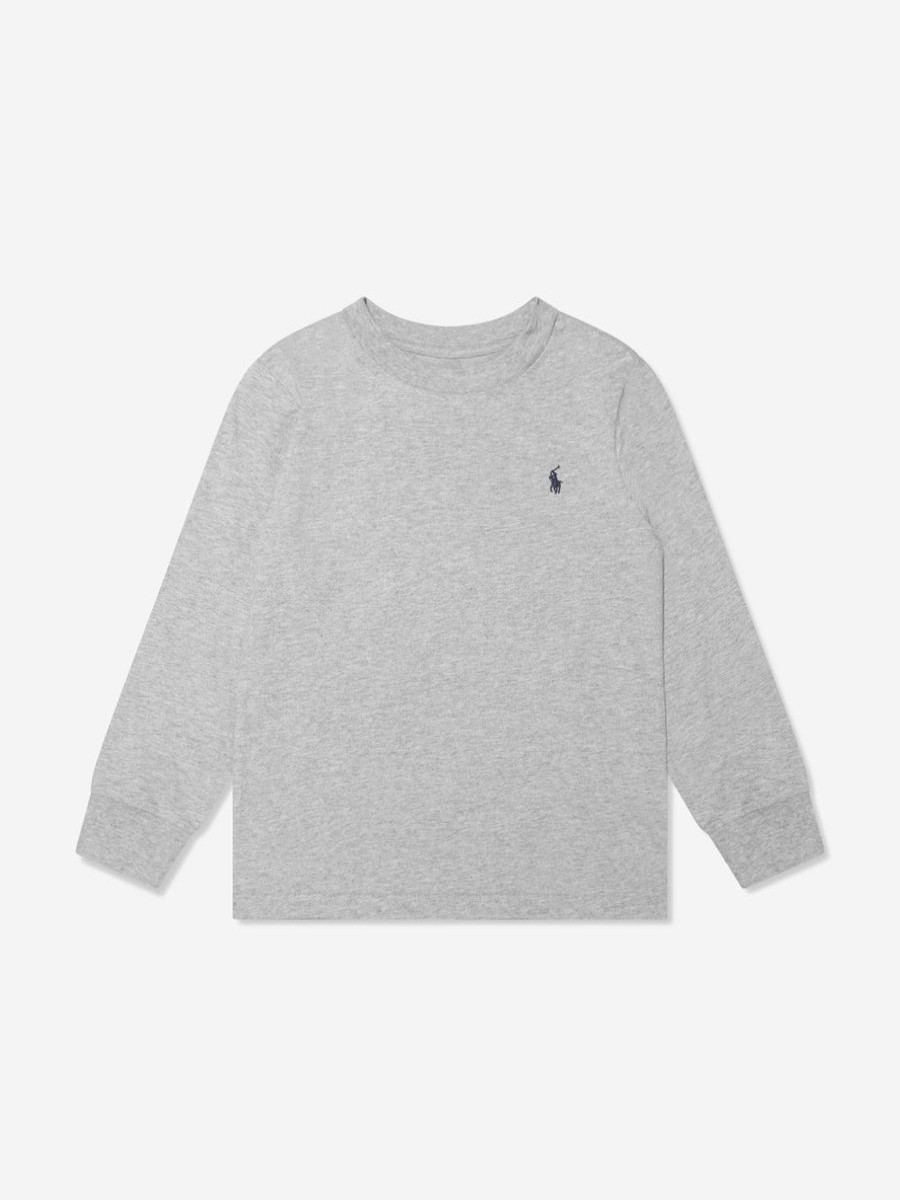 Teen Ralph Lauren Kids Shirts | Boys Long Sleeve T-Shirt In Grey