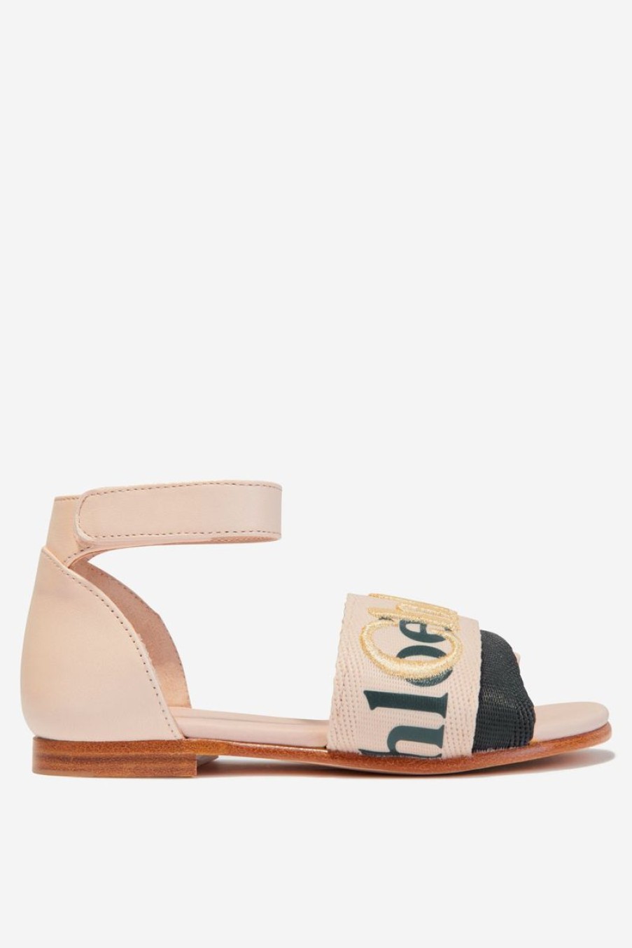 Teen Chloé Footwear | Chloe - Girls Leather Branded Sandals | Childsplay Clothing