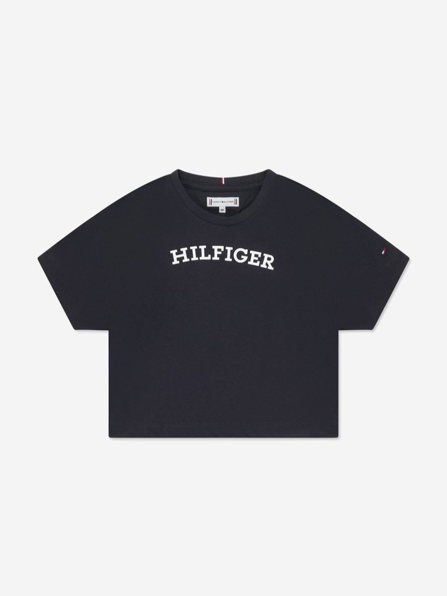 Girls Tommy Hilfiger Tops & T-Shirts | Girls Monotype T-Shirt In Navy