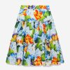 Girls Dolce & Gabbana Kids Skirts | Girls Cotton Hydrangea Print Skirt