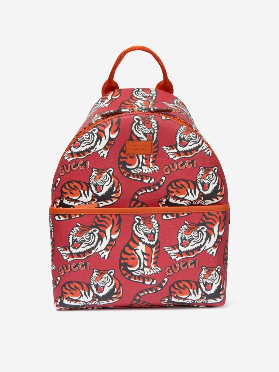 Girls Gucci Kids Bags & Backpacks | Kids Tiger Backpack In Red