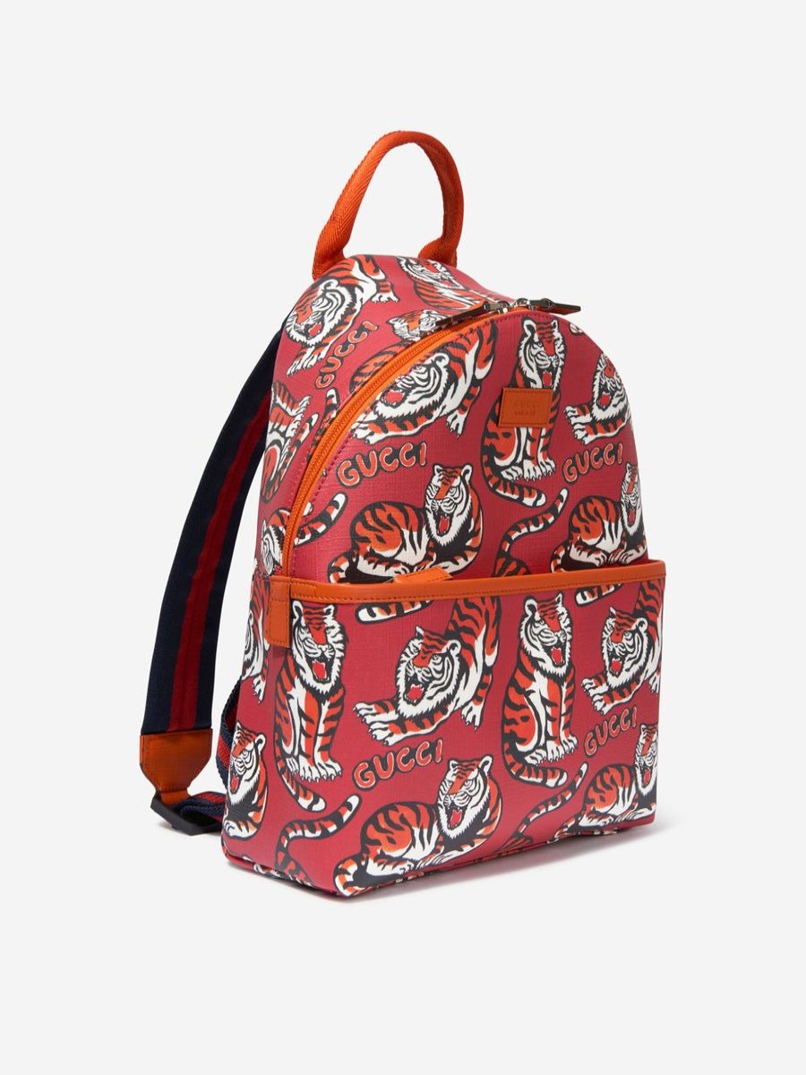 Girls Gucci Kids Bags & Backpacks | Kids Tiger Backpack In Red