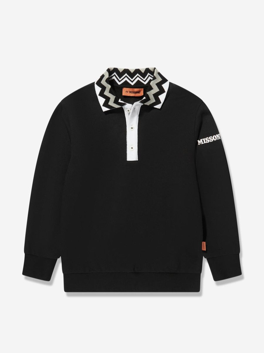 Teen Missoni Sweatshirts & Hoodies | Boys Collar Sweatshirt In Black