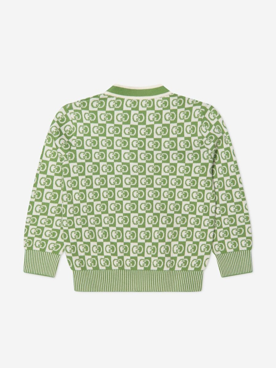 Girls Gucci Kids Jumpers & Cardigans | Kids Gg Knitted Cardigan In Green