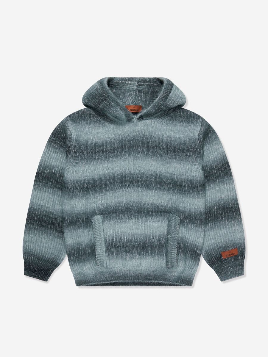 Teen Missoni Sweatshirts & Hoodies | Kids Knitted Hoodie In Grey