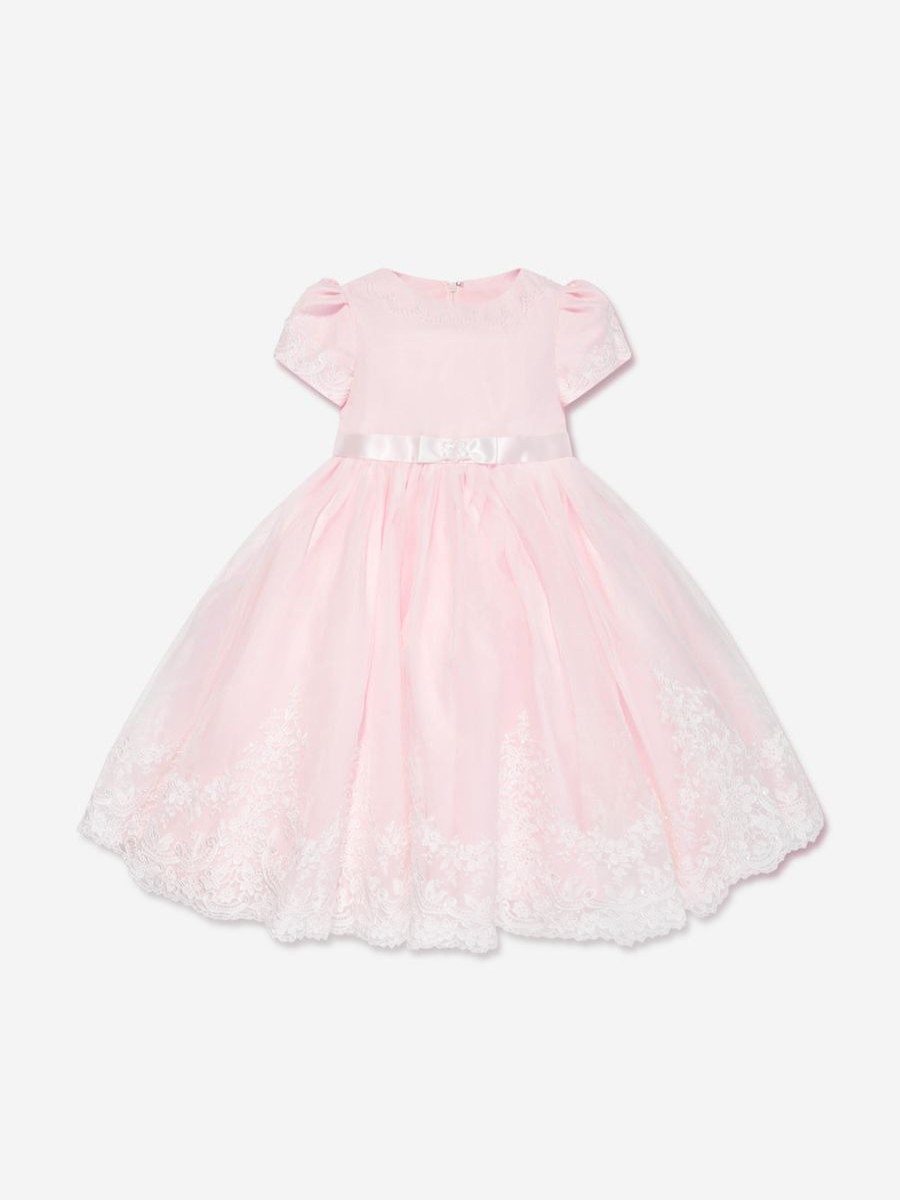 Baby Sarah Louise Dresses | Sarah Louise - Girls Ceremonial Ballerina Length Dress In Pink | Childsplay Clothing