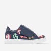 Girls KENZO KIDS Sneakers | Kids Leather Embroidered Trainers In Navy